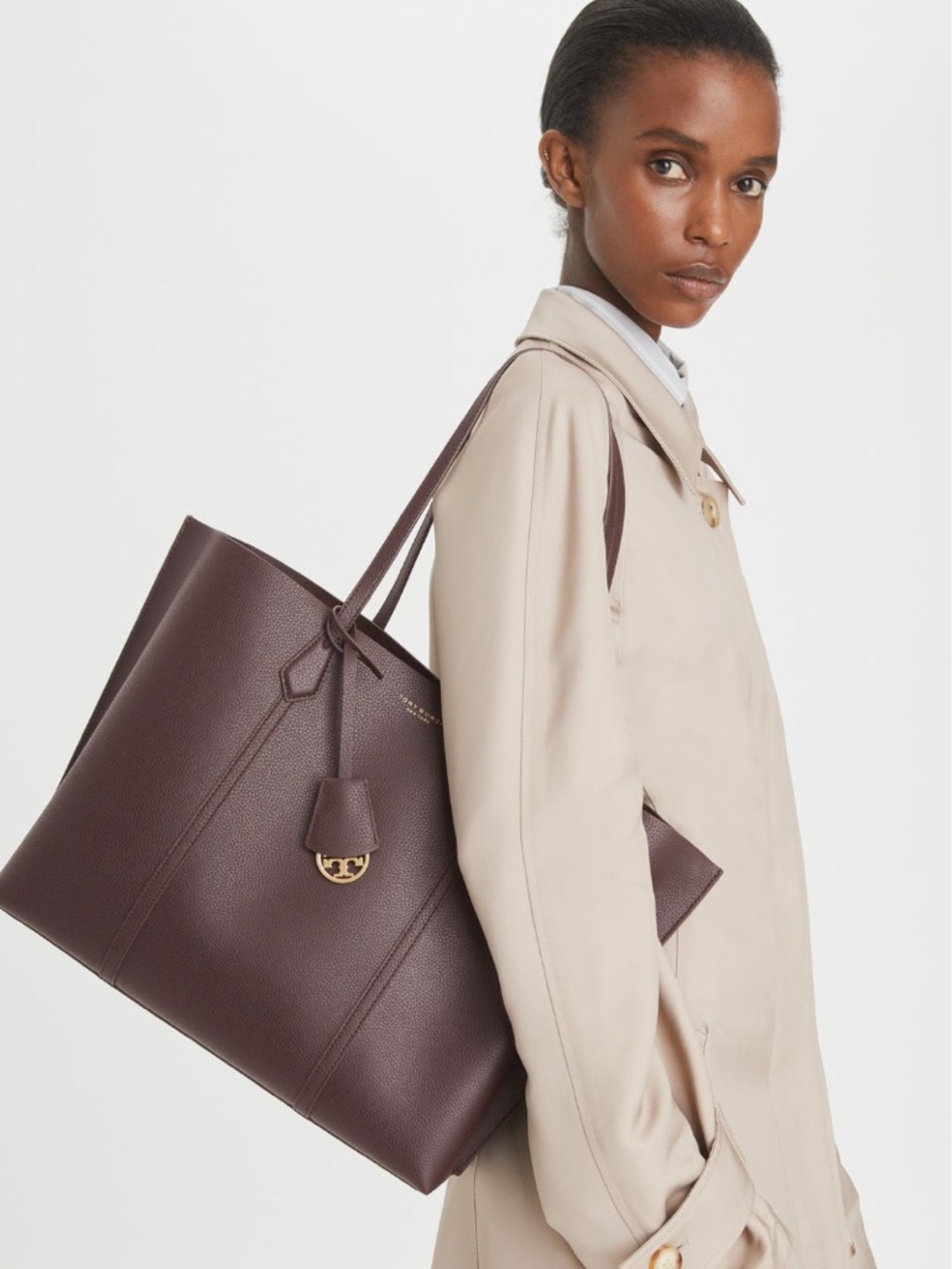 Tory Burch Perry Triple Compartment Leather Tote - Picture 2 of 14